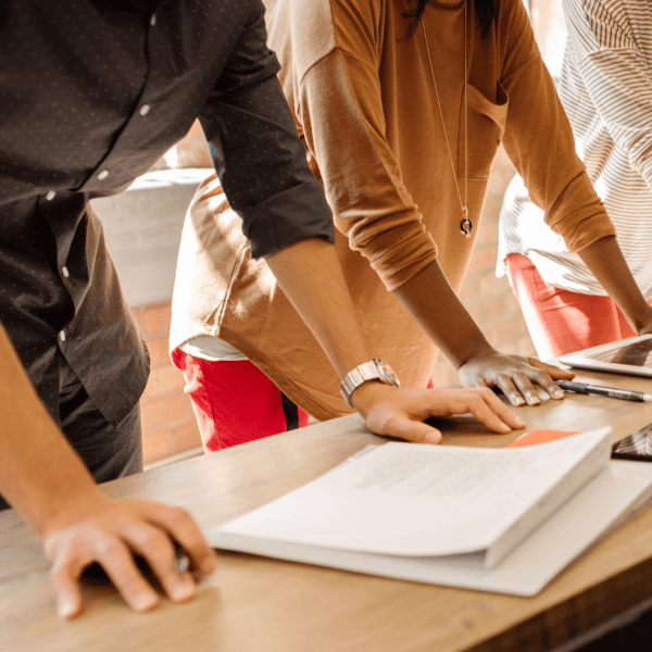 Business professionals looking prepared to work